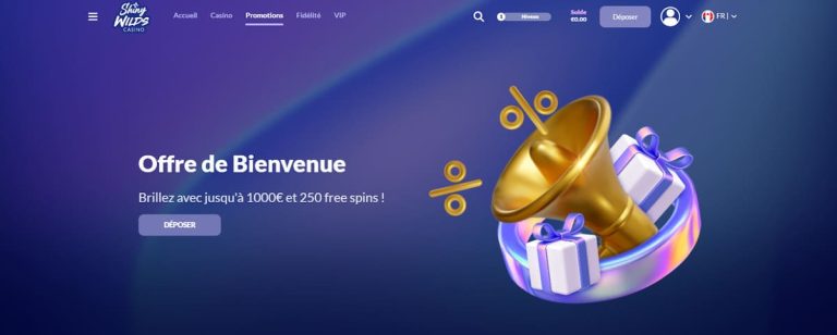 Shiny Wilds Casino offre bienvenue